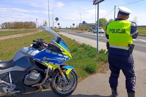 Policjanci ruchu drogowego podczas działań na drogach