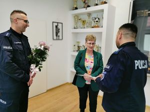 Małgorzata Lewandowska z kierownictwem grudziądzkiej policji