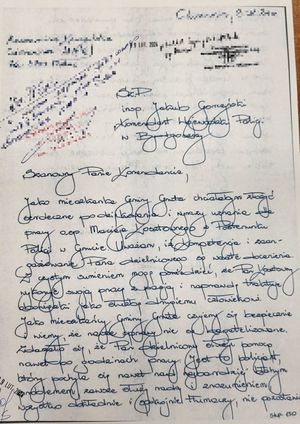 list do Komendanta Wojewódzkiego