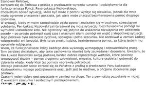 treść podziękowań